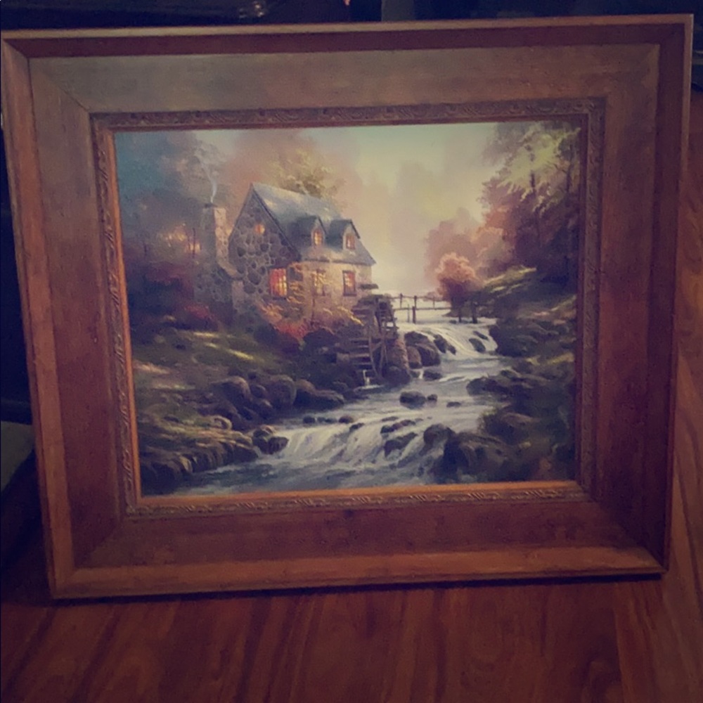 Thomas Kincaid Painting - Cobblestone Mill
